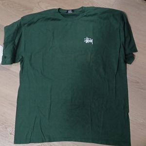 Stussy Basic Logo Green T Shirt XXL Good condtion no defects